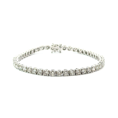 18k White Gold 7.08cttw Round Brilliant Cut Diamond Tennis Bracelet