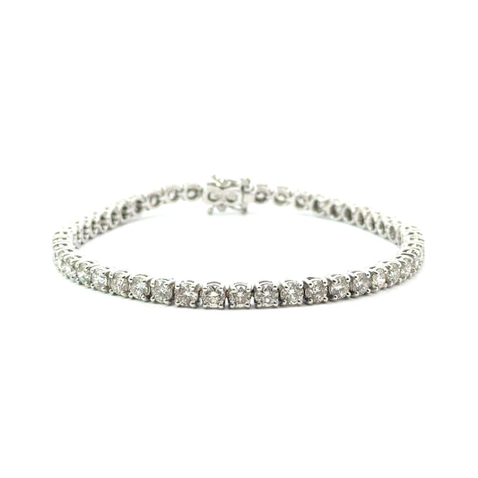 18k White Gold 7.08cttw Round Brilliant Cut Diamond Tennis Bracelet