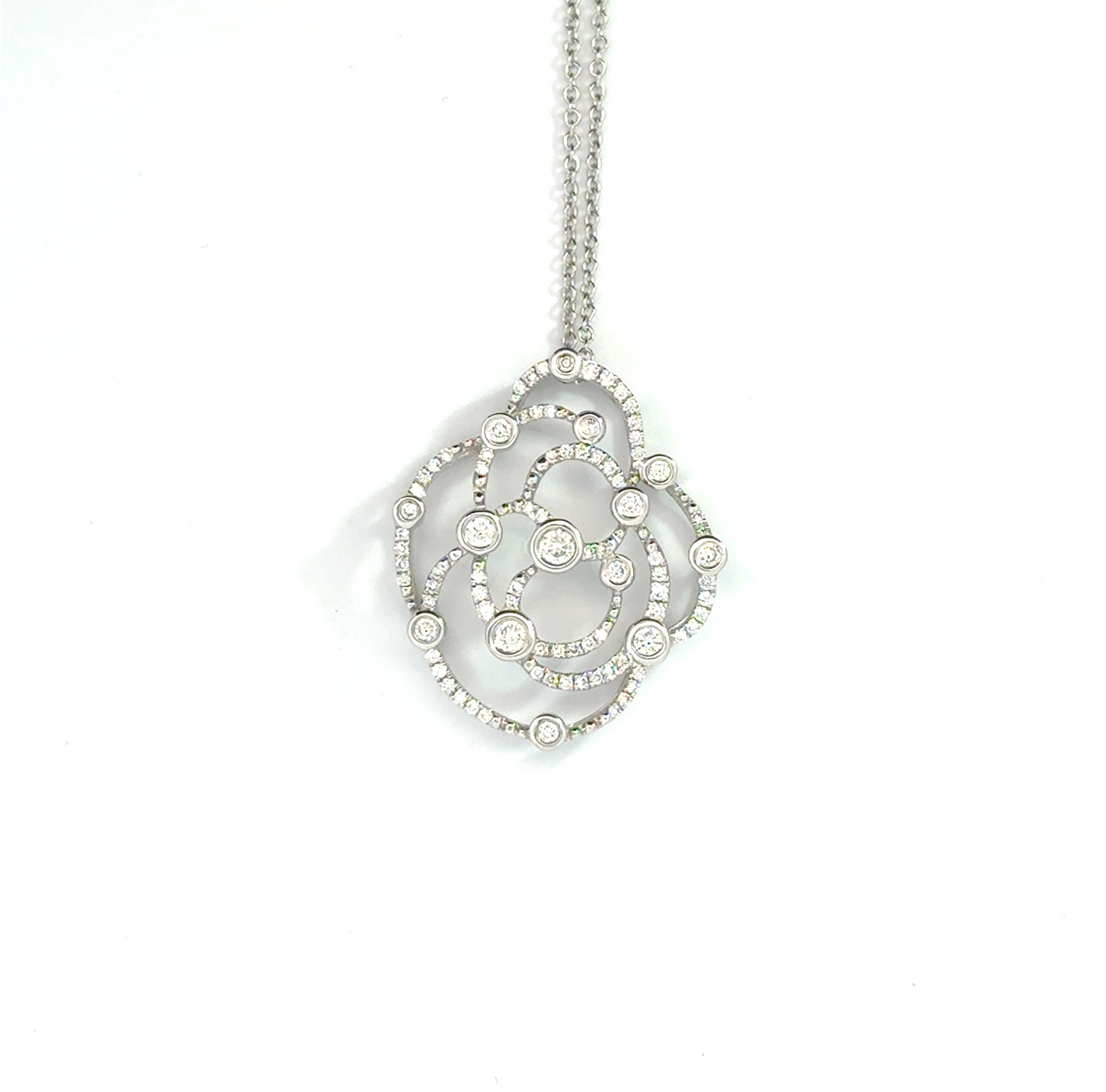 18k White Gold 0.67cttw Round Brilliant Cut Diamond Pendant