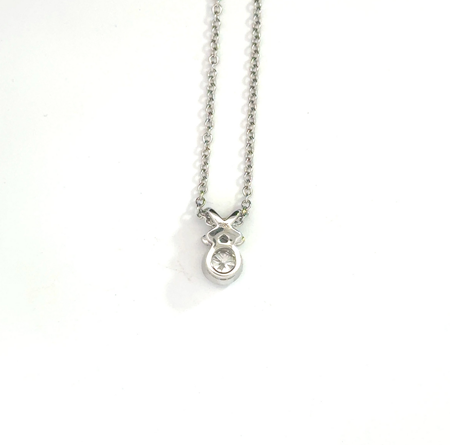 18k White Gold 0.28cttw Round Brilliant Cut Diamond Pendant