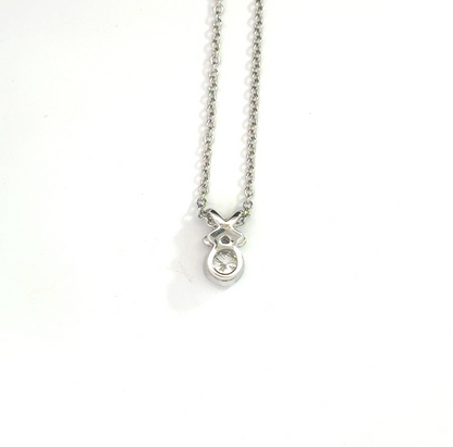 18k White Gold 0.28cttw Round Brilliant Cut Diamond Pendant