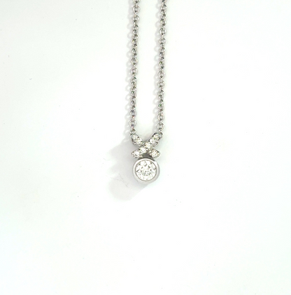 18k White Gold 0.28cttw Round Brilliant Cut Diamond Pendant