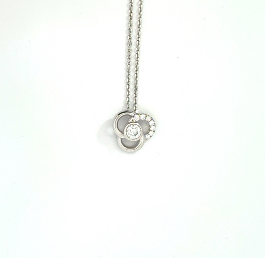 18k White Gold 0.29cttw Round Brilliant Cut Diamond Pendant