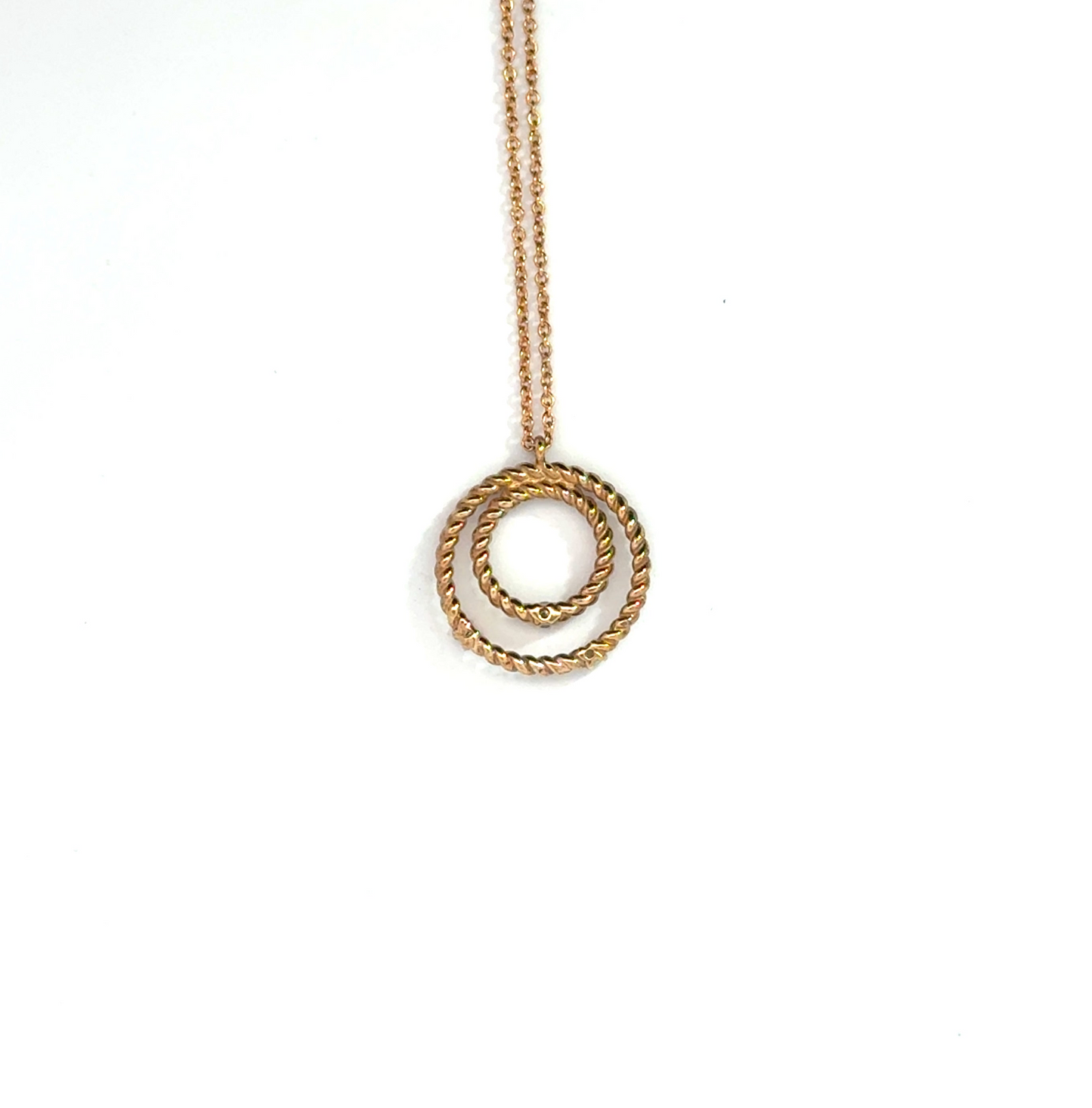 9k Yellow Gold Diamond Dot Loop Pendant