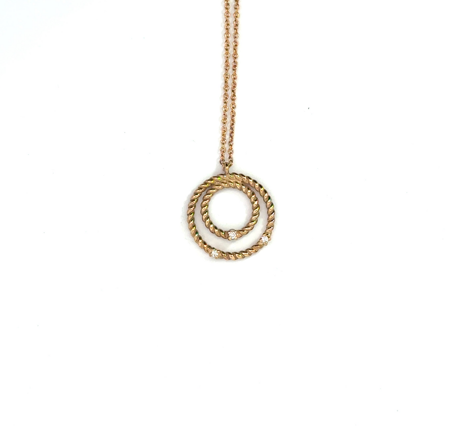 9k Yellow Gold Diamond Dot Loop Pendant