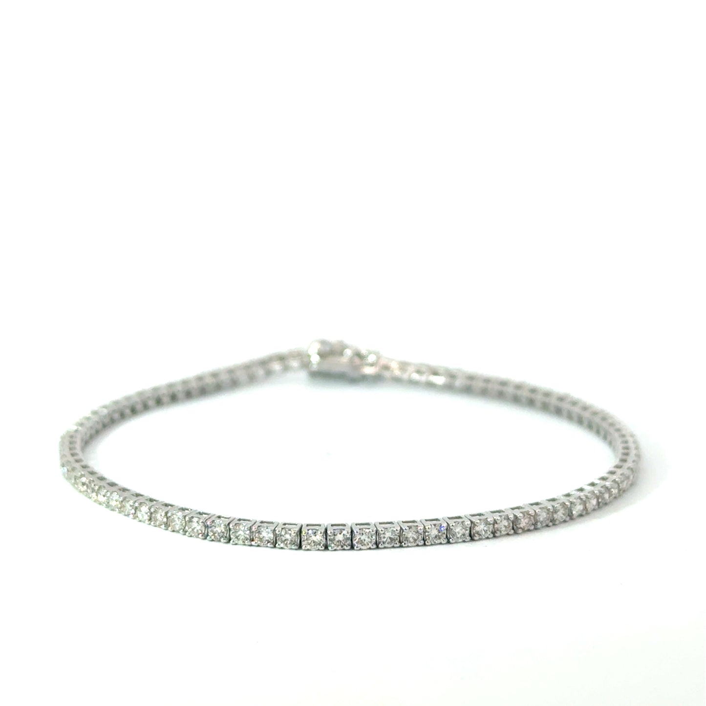 9k White Gold 2.10cttw Round Brilliant Cut Diamond Tennis Bracelet
