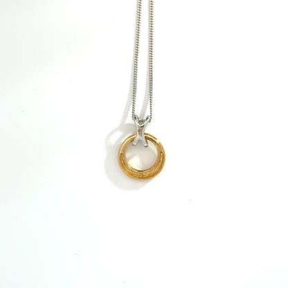 9k Yellow and White Gold 0.05cttw Round Brilliant Cut Diamond Kiss Drop Pendant