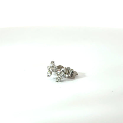 18k White Gold 0.16cttw Round Brilliant Cut Diamond Stud Earrings