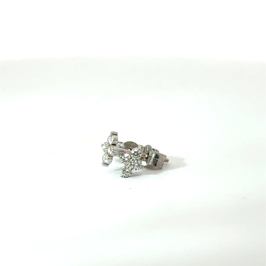 18k White Gold 0.16cttw Round Brilliant Cut Diamond Stud Earrings
