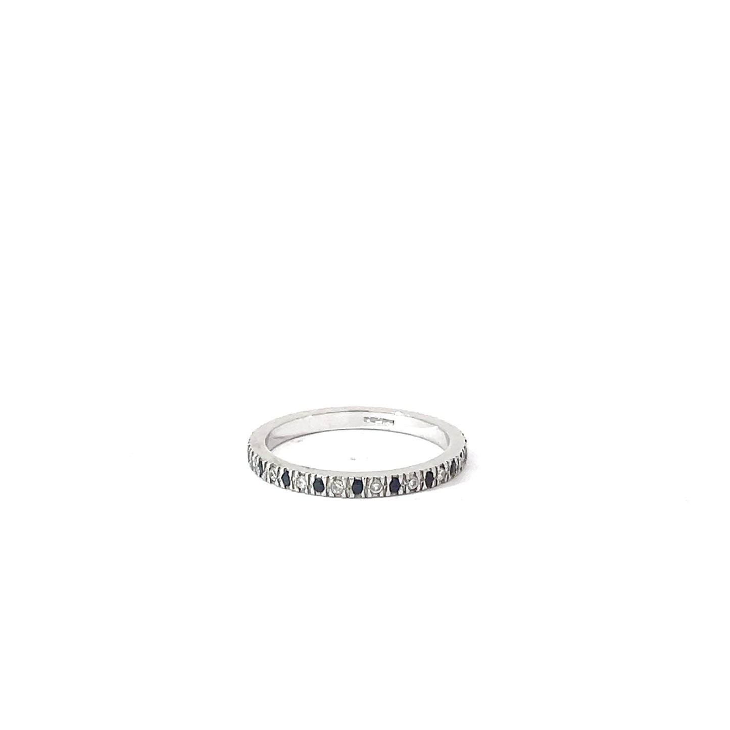 Platinum Round Cut Blue Sapphire Full Eternity Ring