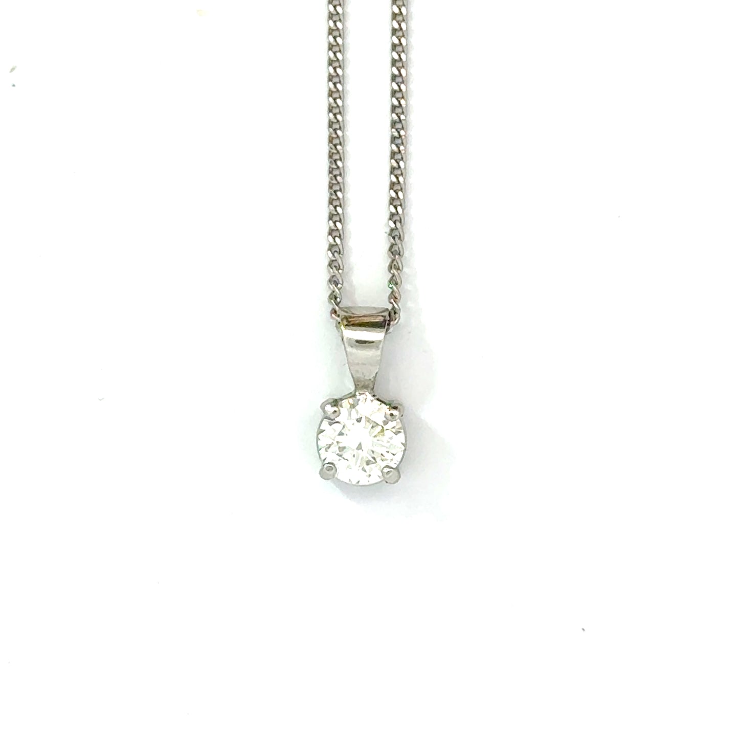 Platinum 0.70ct Round Brilliant Cut Diamond Pendant