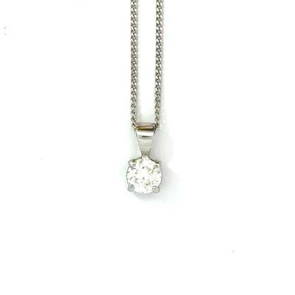 Platinum 0.70ct Round Brilliant Cut Diamond Pendant