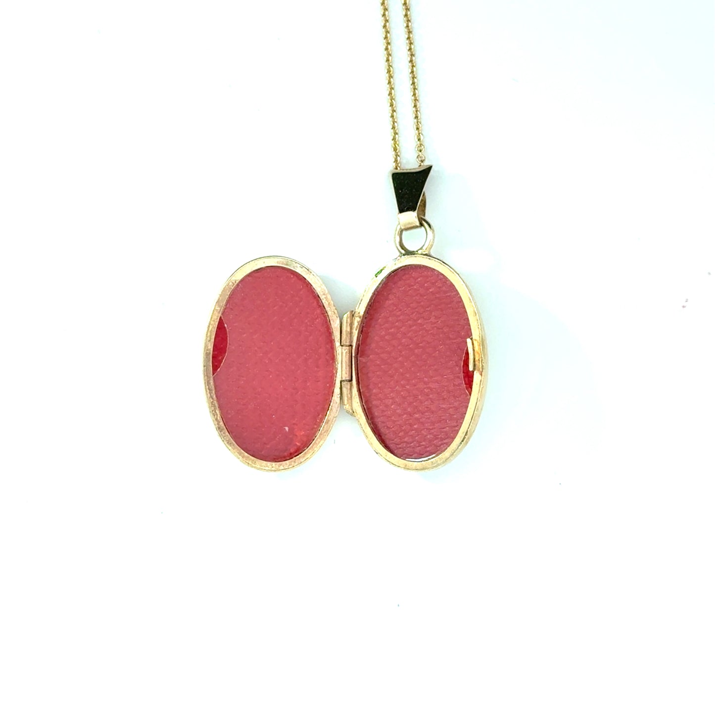 9k Yellow Gold Diamond Set Oval Locket Pendant