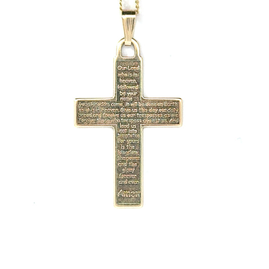 9k Yellow Gold Prayer Cross Pendant
