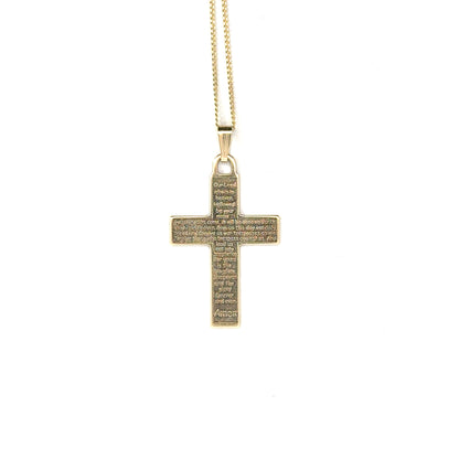 9k Yellow Gold Prayer Cross Pendant