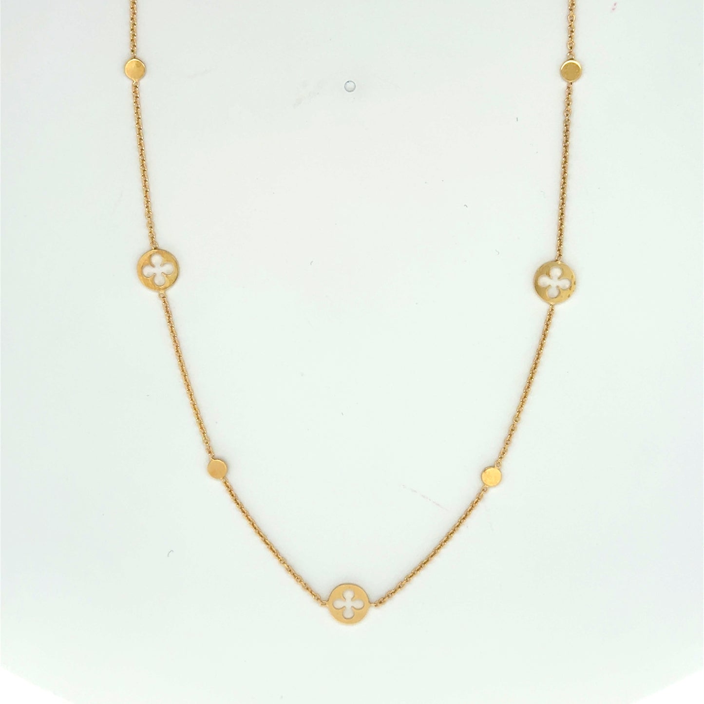 9k Yellow Gold Clover Cut-out Necklet