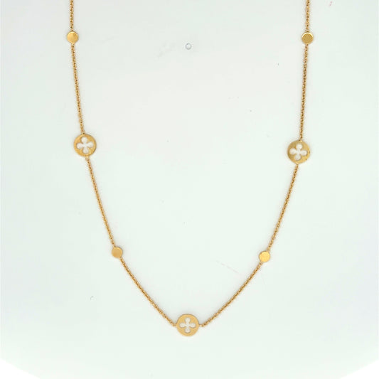 9k Yellow Gold Clover Cut-out Necklet