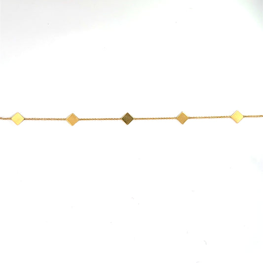 9k Yellow Gold Diamond Shape Bracelet