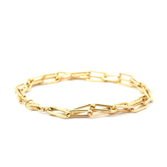 9k Yellow Gold Double Paper Link Bracelet