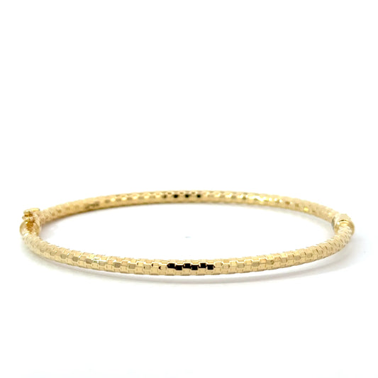 9k Yellow Gold Diamond Cut Bangle