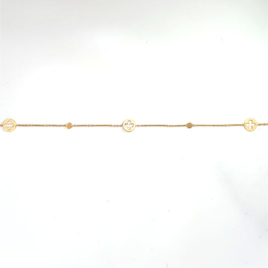 9k Yellow Gold Clover Cut Out Bracelet