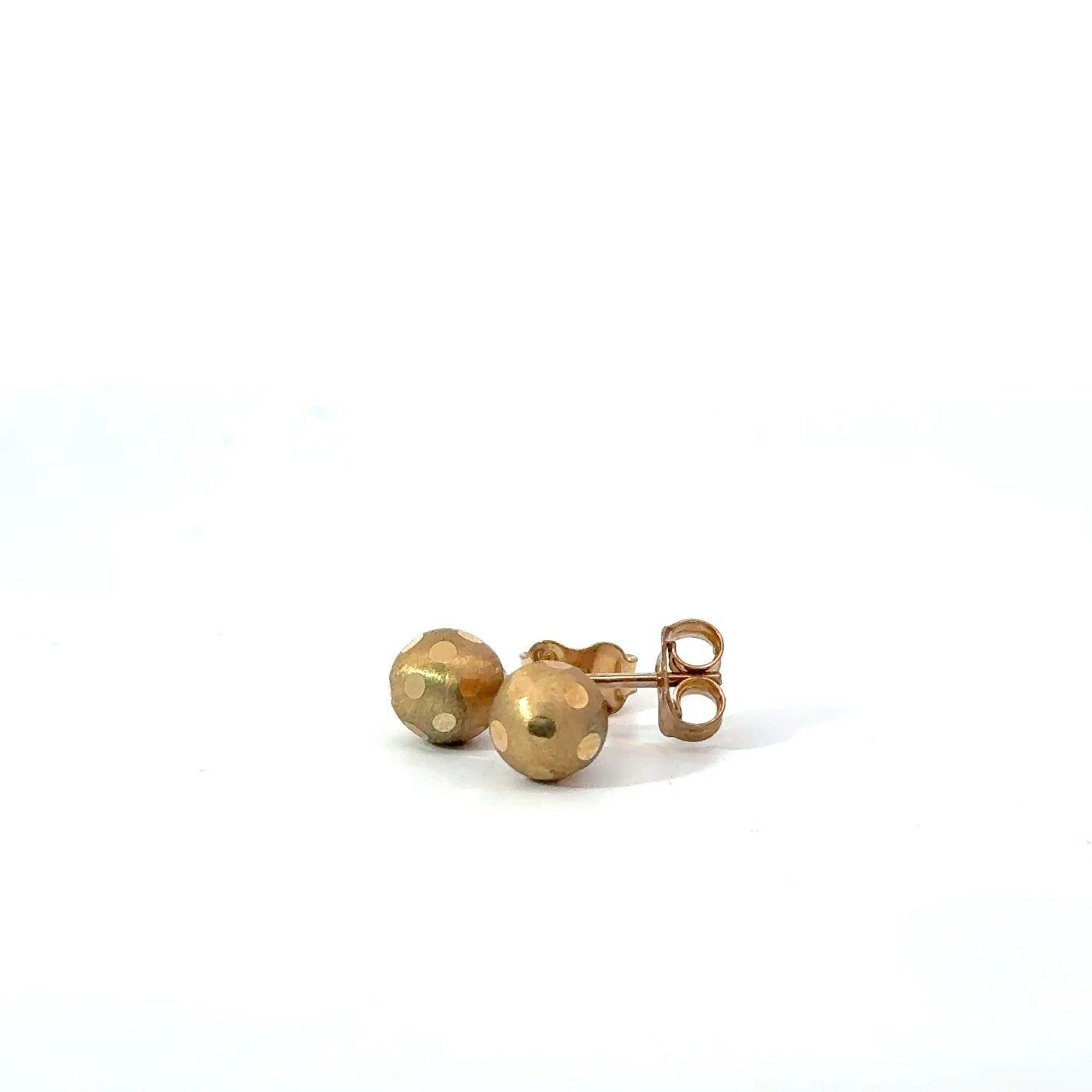 9k Yellow Gold Dotted Ball Stud Earrings