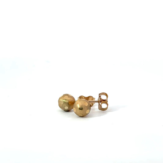 9k Yellow Gold Dotted Ball Stud Earrings