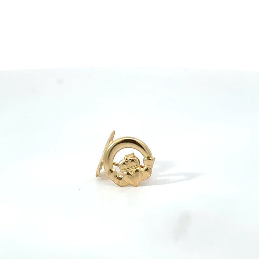 9k Yellow Gold Claddagh Stud Earrings