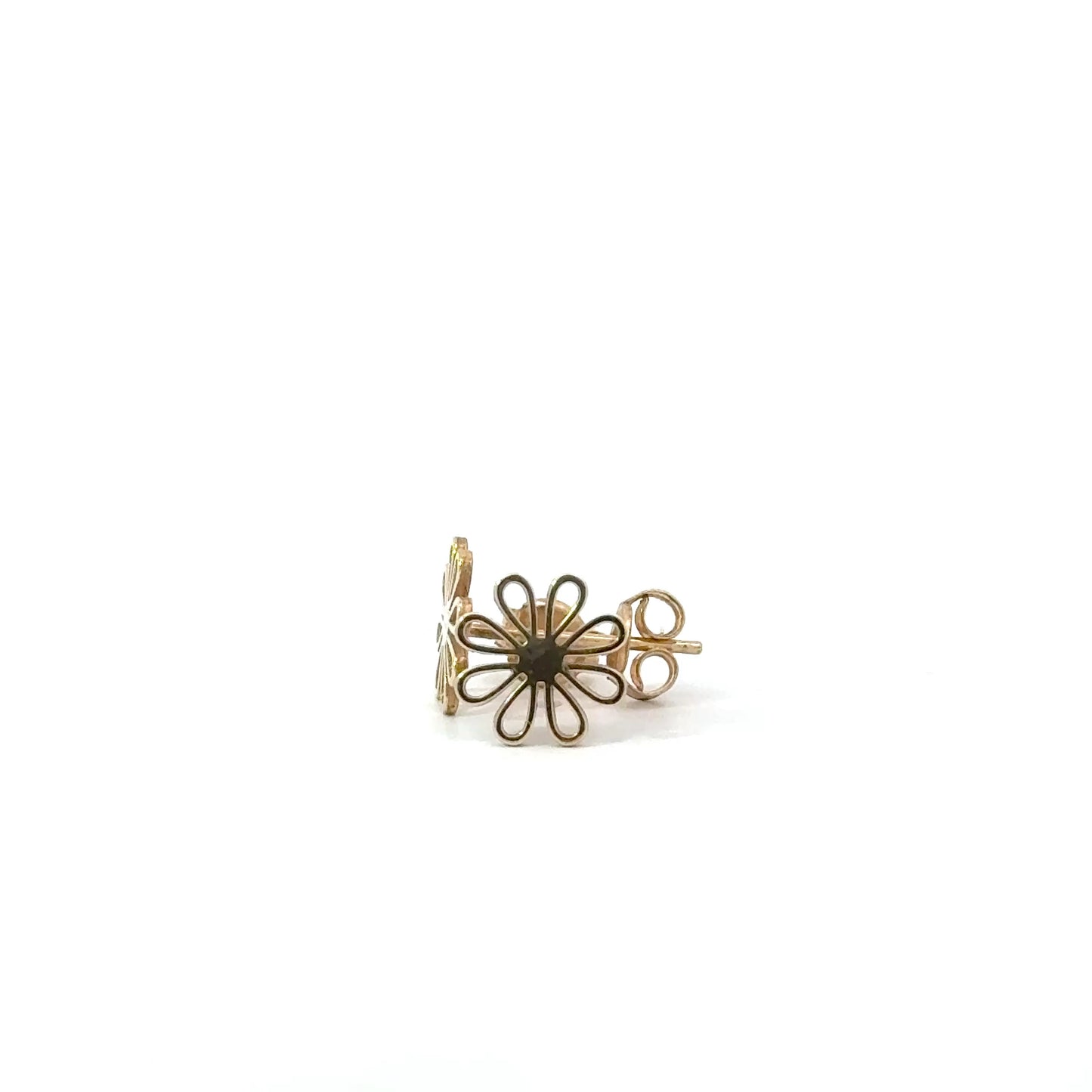 9k Yellow Gold Floral Stud Earrings