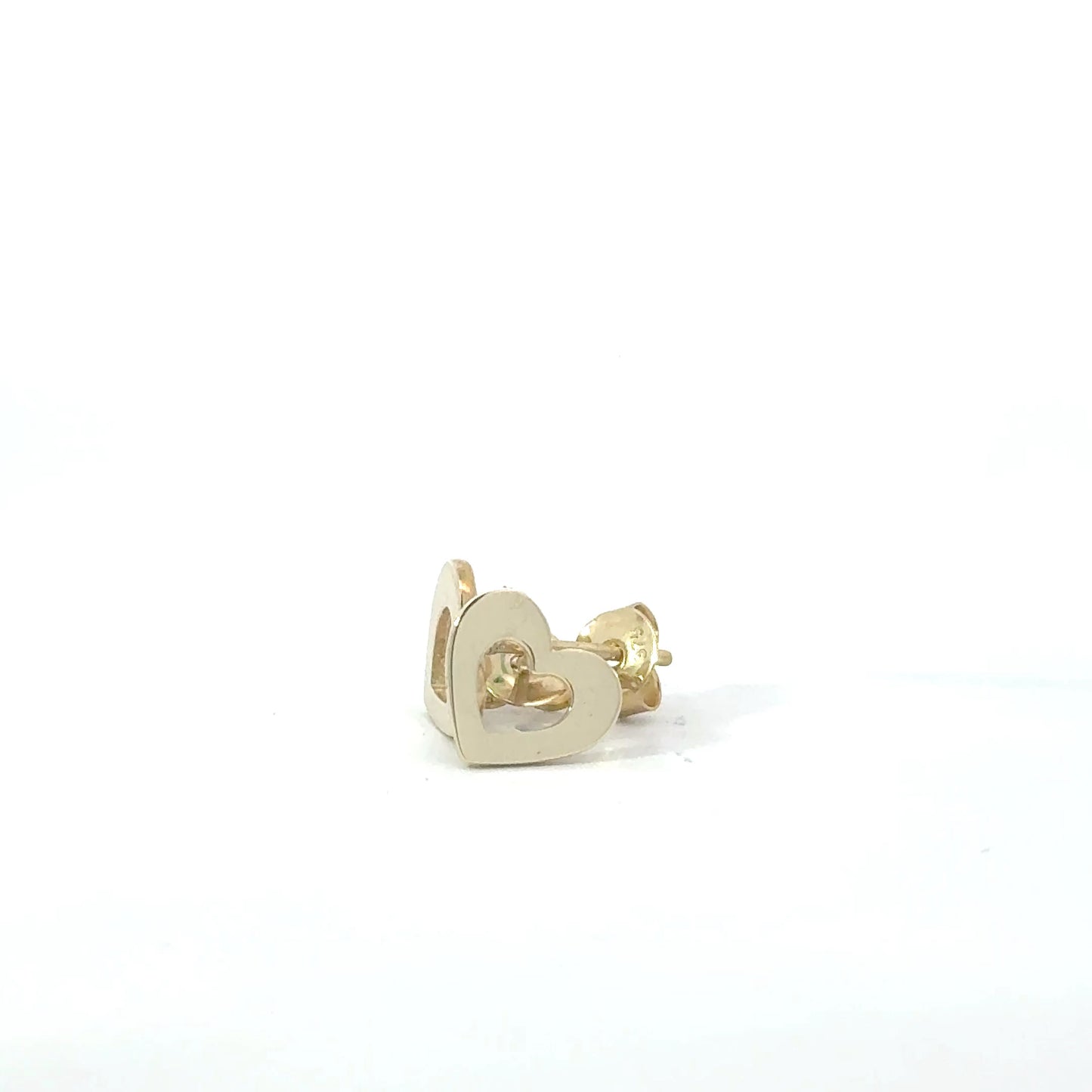 9k Yellow Gold Heart Cut Out Stud Earrings