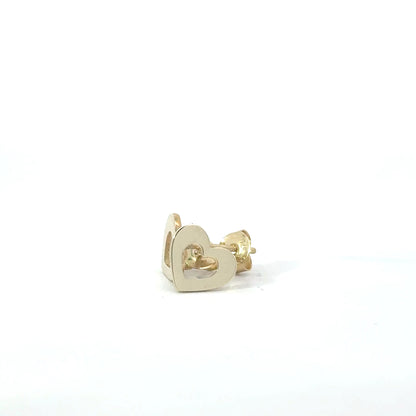 9k Yellow Gold Heart Cut Out Stud Earrings