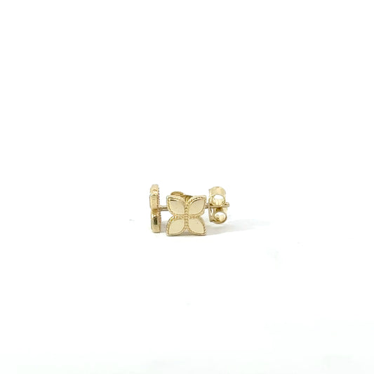 9k Yellow Gold Petal Stud Earrings