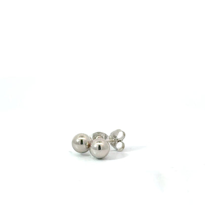 9k White Gold 5mm Ball Stud Earrings