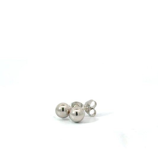 9k White Gold 5mm Ball Stud Earrings