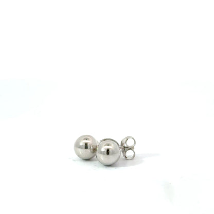 9k White Gold 6mm Ball Stud Earrings