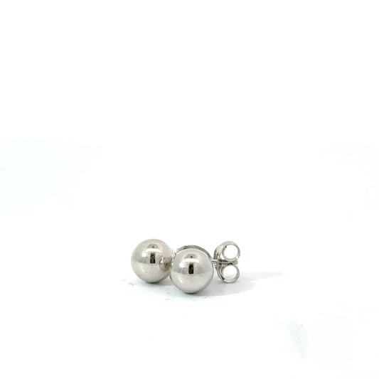 9k White Gold 6mm Ball Stud Earrings