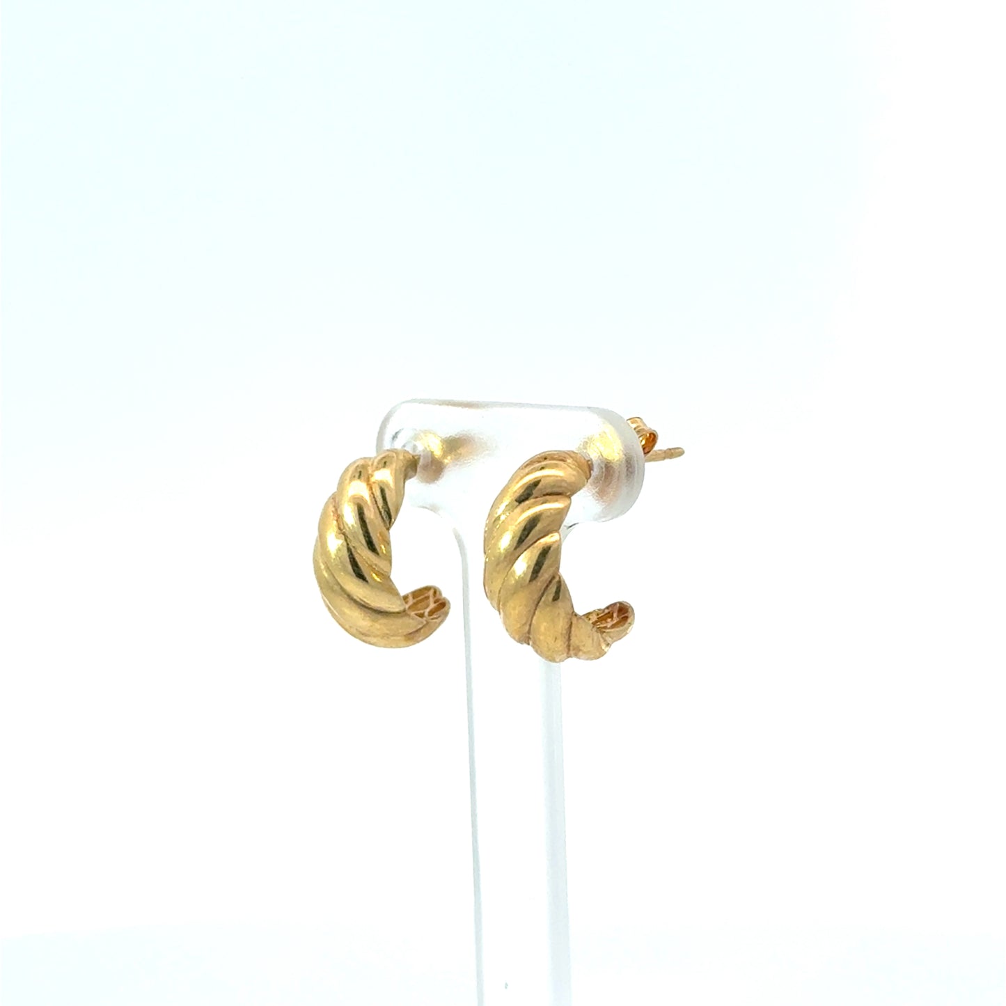 9k Yellow Gold Twist Hoop Earrings