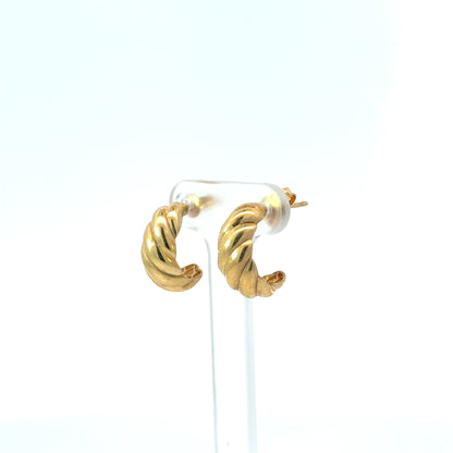 9k Yellow Gold Twist Hoop Earrings