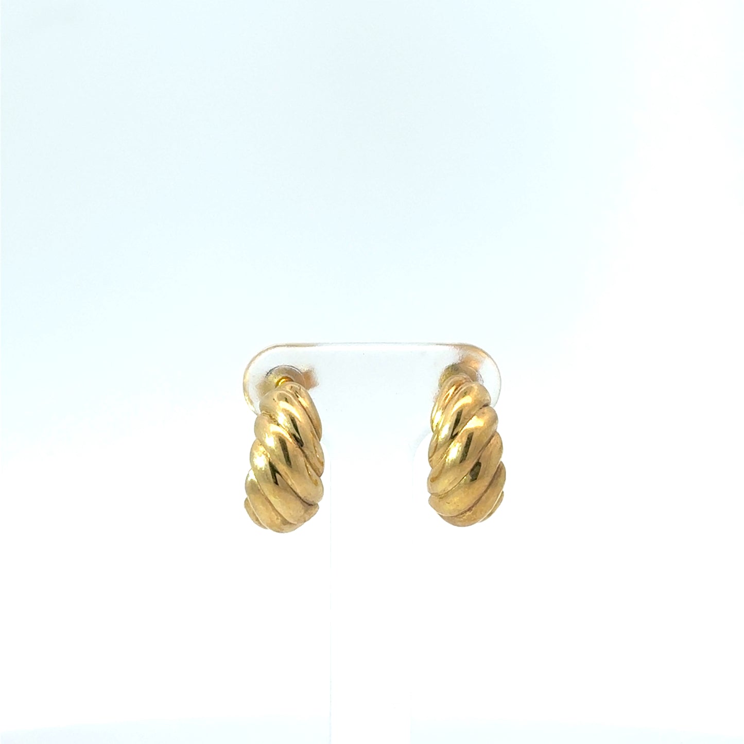 9k Yellow Gold Twist Hoop Earrings