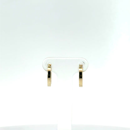 9k Yellow Gold Square Huggie Hoop Earrings