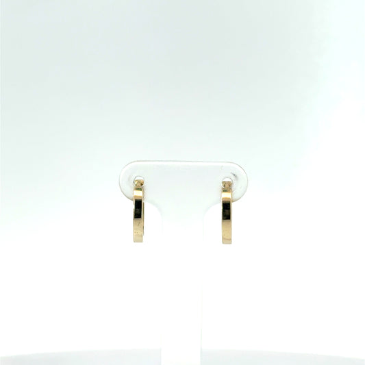 9k Yellow Gold Square Huggie Hoop Earrings