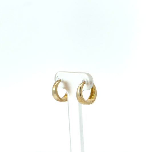 9k Yellow Gold Tapered Huggie Hoop Earrings