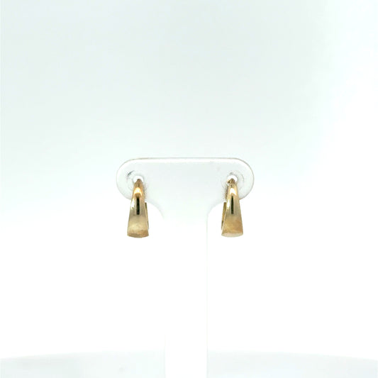 9k Yellow Gold Tapered Huggie Hoop Earrings