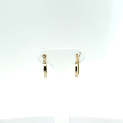 9k Yellow Gold Heart Huggie Hoop Earrings