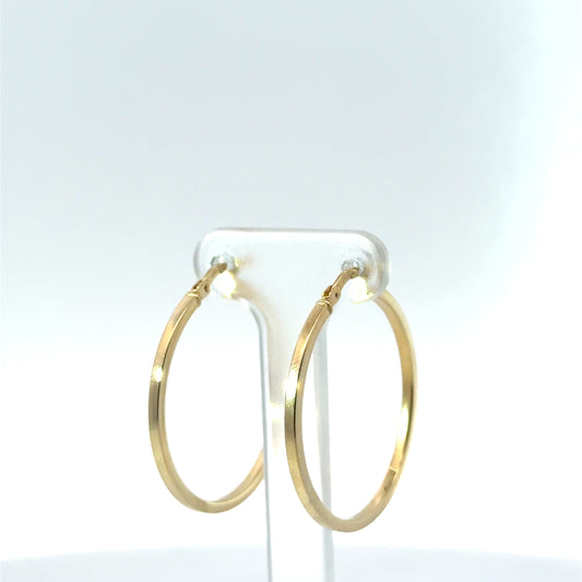 9k Yellow Gold Squared Hoop Earrings
