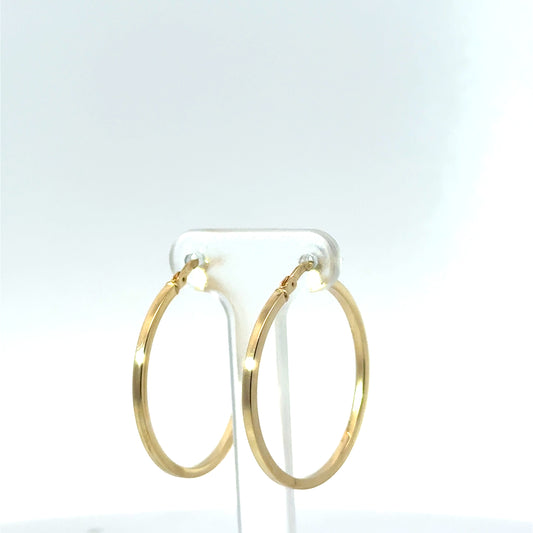 9k Yellow Gold Squared Hoop Earrings