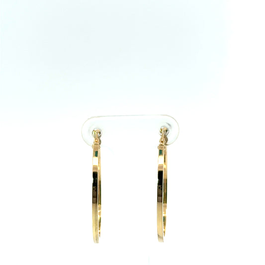 9k Yellow Gold Squared Hoop Earrings