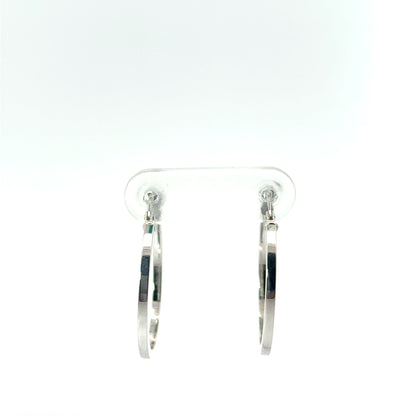 9k White Gold Squared Hoop Earrings