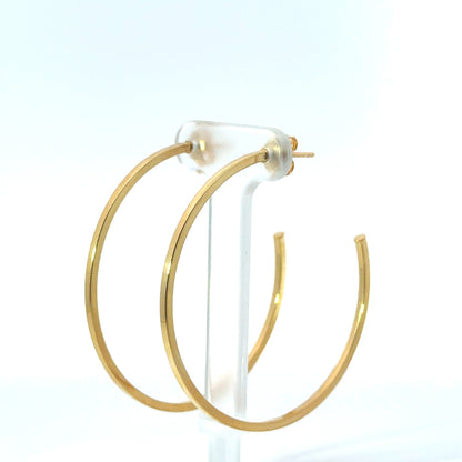 9k Yellow Gold Squared Hoop Earrings