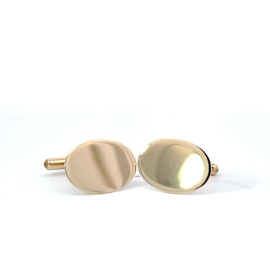 9k Yellow Gold Oval Cufflinks